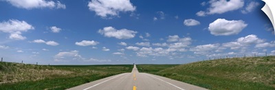 Highway with Clouds near Scotts Bluff Nebraska