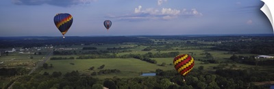 Hot air balloons floating in the sky Illinois River Tahlequah Oklahoma