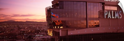 Hotel lit up at dusk Palms Casino Resort Las Vegas Nevada