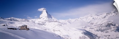 Hotel on a polar landscape, Matterhorn, Zermatt, Switzerland