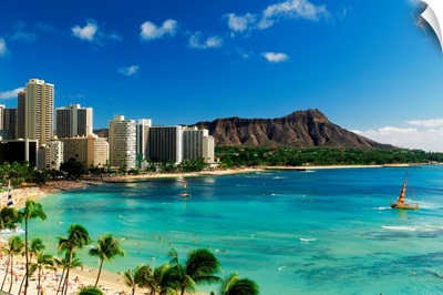 Hotels on the beach, Waikiki Beach, Oahu, Honolulu, Hawaii