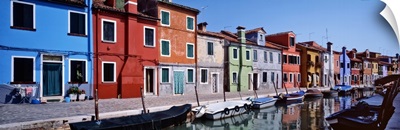 Houses at the waterfront, Burano, Venetian Lagoon, Venice, Italy