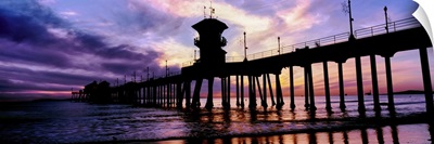 Huntington Beach Pier at sunset, Huntington Beach, California