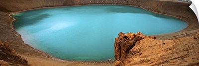 Iceland, Viti Crater, Blue Lake, Lake on the volcano
