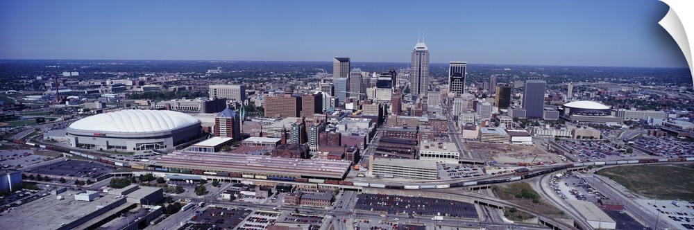 Indianapolis metropolis, an aerial panoramic view.