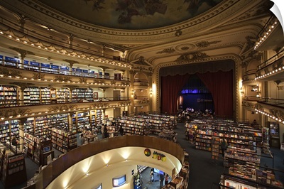 Interiors of a bookstore, El Ateneo, Avenida Santa Fe, Buenos Aires, Argentina