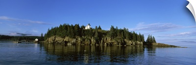 Island in the sea, Bear Island Lighthouse off Mount Desert Island, Maine