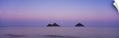 Islands at dusk, Na Mokulua Islands, Oahu, Hawaii