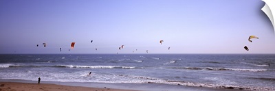 Kite surfers over the sea, Waddell Beach, Waddell Creek, Santa Cruz County, California,