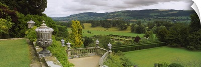 Landscape viewed from a castle, Powis Castle, Wales