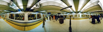 Large group of people at a subway station, Bart Station, San Francisco, California