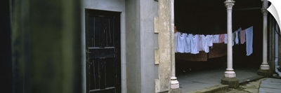 Laundry hanging on a clothesline, Larnach Castle, Dunedin, Otago Region, South Island, New Zealand