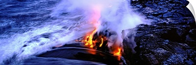 Lava flowing from a volcano, Kilauea, Hawaii Volcanoes National Park, Hawaii