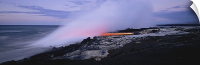 Lava flowing into the ocean, Kilauea, Hawaii Volcanoes National Park, Hawaii