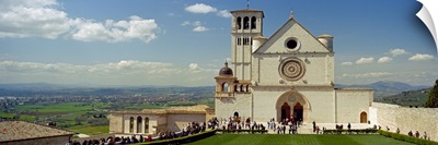 Lawn in front of a church, Basilica of San Francisco, Assisi, Perugia Province, Umbria, Italy