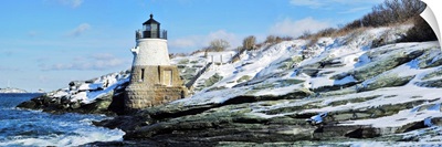 Lighthouse along the sea, Castle Hill Lighthouse, Narraganset Bay, Newport, Rhode Island
