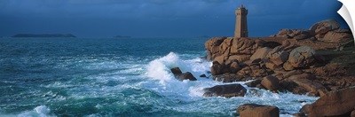 Lighthouse at a coast, Ploumanach Lighthouse
