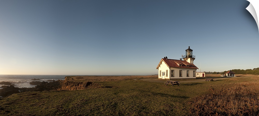 Lighthouse at the coast, Point Cabrillo Light, Fort Bragg, Mendocino County, California
