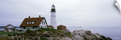 Lighthouse at the coast, Portland Head Lighthouse, Cape Elizabeth, Cumberland County, Maine,