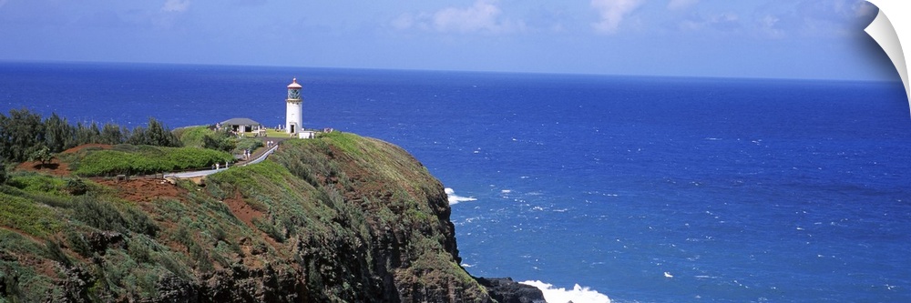 Lighthouse at the seaside, Kilauea Lighthouse, Kilauea Point National Wildlife Refuge, Kauai, Hawaii