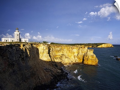 Lighthouse on a cliff, Cabo Rojo Lighthouse, Cabo Rojo, Puerto Rico