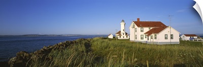 Lighthouse on a landscape, Ft. Worden Lighthouse, Port Townsend, Washington State