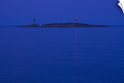 Lighthouse on an island, Thacher Island, Rockport, Cape Ann, Massachusetts