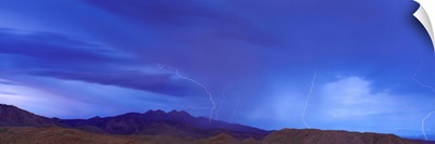 Lightning Storm over Four Peaks Mountain Central AZ