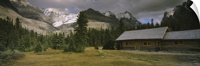 Log Cabins On A Mountainside, Yoho National Park, British Columbia, Canada