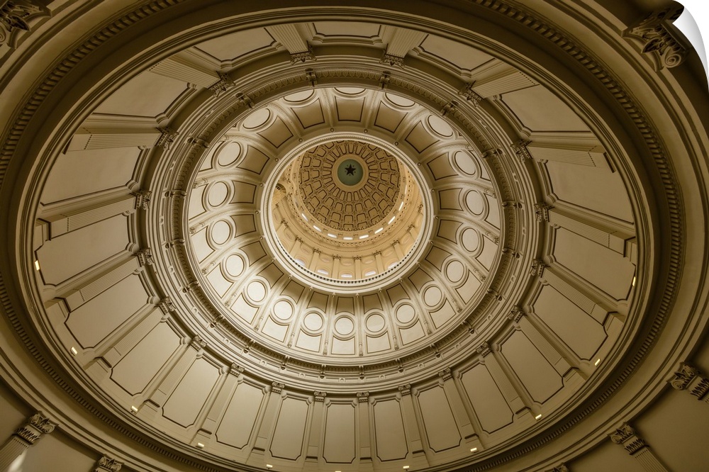 Looking up inside the dome of the texas state capitol building, austin, texas.