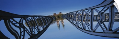 Low Angle View Of A Bridge, Blue Bridge, Freiburg, Germany