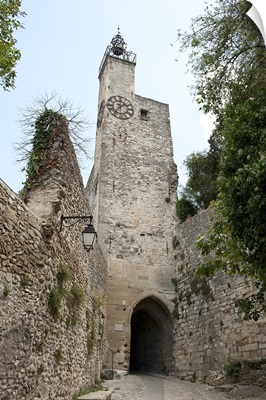 Low angle view of a clock tower, Vaison La Romaine, Vaucluse