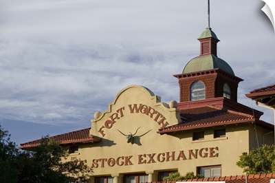 Low angle view of a commercial building, Fort Worth Livestock Exchange, Fort Worth Stockyards, Fort Worth, Texas