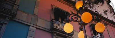 Low angle view of a lamppost in front of a building, Guanajuato, Mexico
