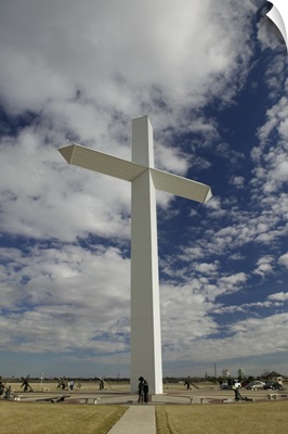 Low angle view of a large cross in a field, Cross Of Our Lord And Jesus Christ, Groom, Texas
