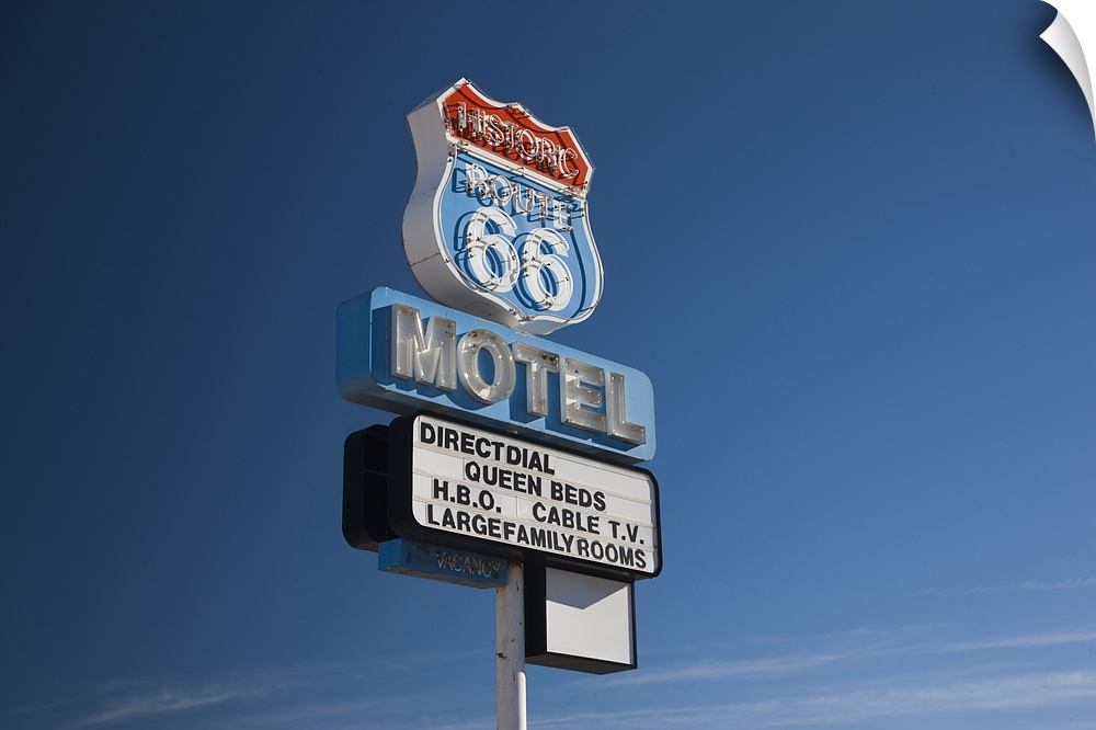 Low angle view of a motel sign, Route 66, Seligman, Yavapai County, Arizona, USA