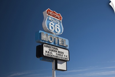 Low angle view of a motel sign, Route 66, Seligman, Yavapai County, Arizona