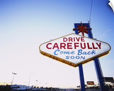 Low angle view of a signboard, Las Vegas, Nevada