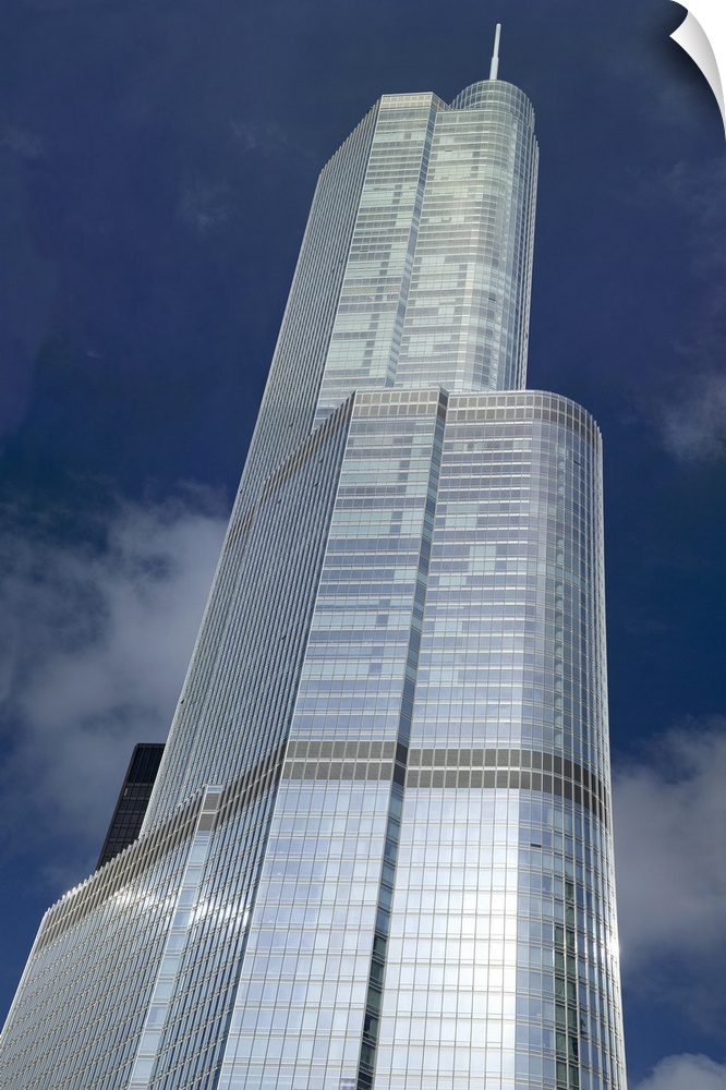 Low angle view of a skyscraper, Trump Tower, Chicago, Cook County, Illinois, USA
