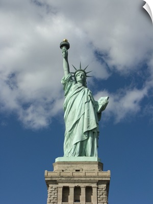 Low angle view of a statue, Statue Of Liberty, Liberty Island, New York Harbor, New York City, New York State,
