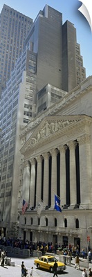 Low angle view of a stock exchange building, New York Stock Exchange, Manhattan, New York City, New York State