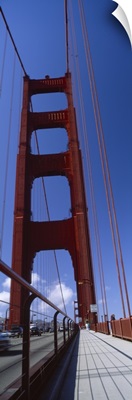 Low angle view of a suspension bridge Golden Gate Bridge San Francisco California