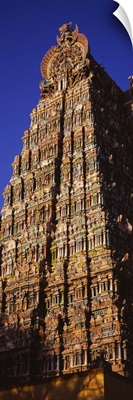 Low angle view of a temple, Sri Meenakshi Hindu Temple, Madurai, Tamil Nadu, India