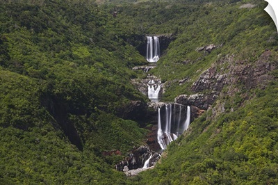 Low angle view of a waterfall, Tamarind Falls, Mare Aux Vacoas, Mauritius