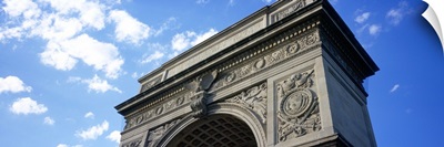 Low angle view of an arch, Washington Square Arch, Washington Square Park, Manhattan, New York City, New York State