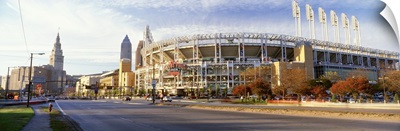 Low angle view of baseball stadium, Jacobs Field, Cleveland, Ohio