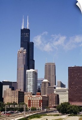 Low angle view of buildings, Sears Tower, Chicago, Illinois