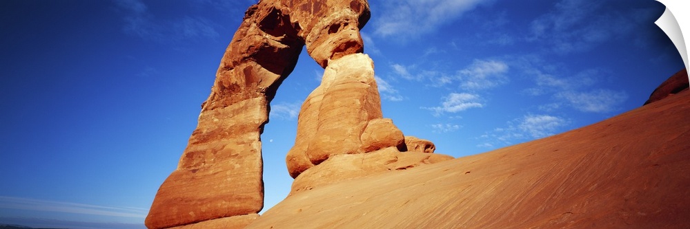 Low angle view of Delicate Arch, Arches National Park, Utah