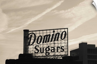 Low angle view of domino sugar sign, Inner Harbor, Baltimore, Maryland