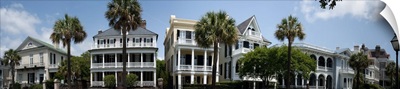 Low angle view of houses along a street, Battery Street, Charleston, South Carolina